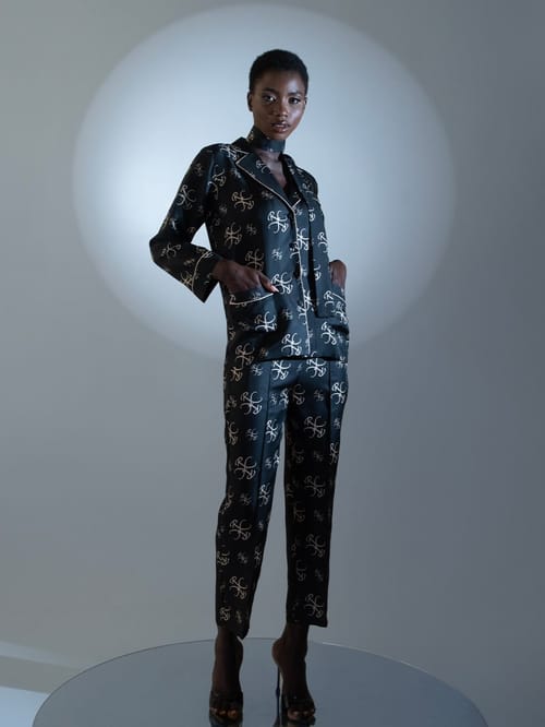 RF MONOGRAM SILK TWINSET