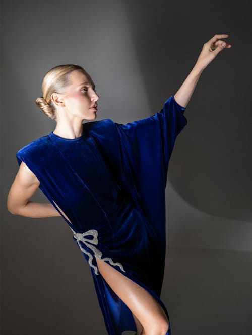SILK VELVET DRESS