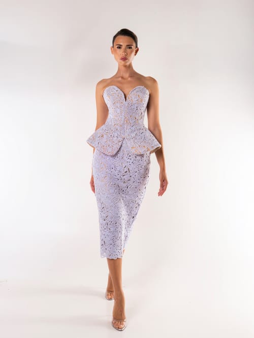 POWDER LILAC SCULPT LACE SET