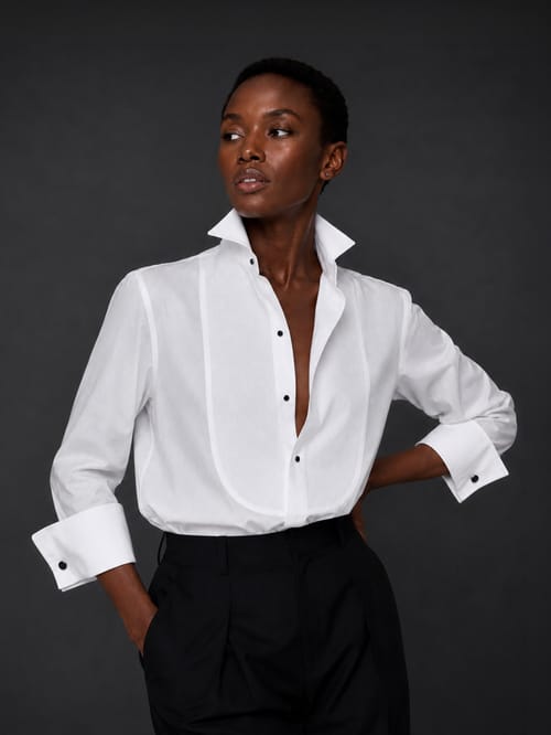 RF TUXEDO SHIRT in cotton poplin