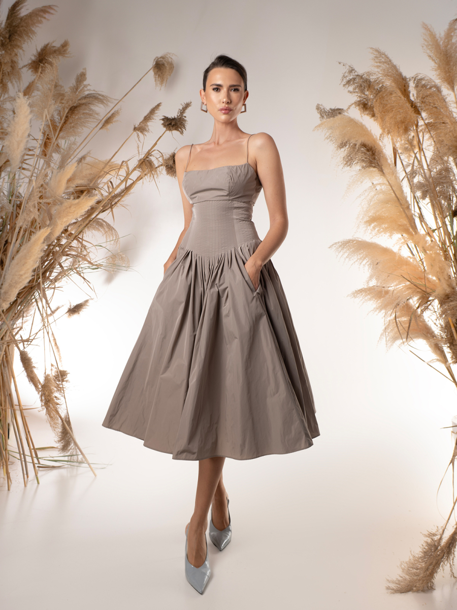 DESERT BLOOM PLEATED DRESS