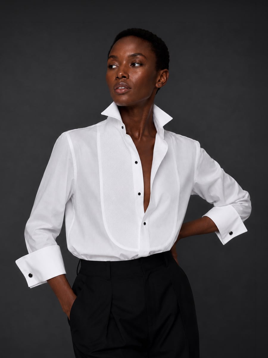 RF TUXEDO SHIRT in cotton poplin